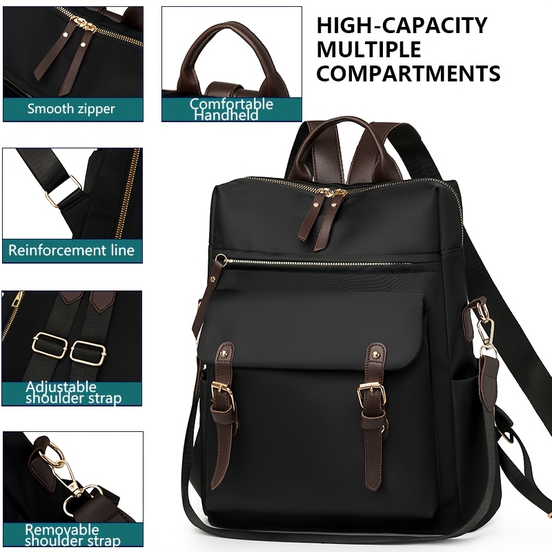 Multi-Functional Convertible Backpack Anti Theft Design Detachable Shoulder Strap Large Capacity Laptop Travel School Bag_voghion.com