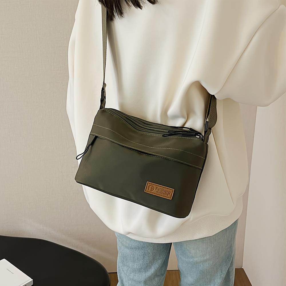 Minimalist Daily Commute Sling Bag Multi-Zipper Pocket Casual Crossbody Purse Lightweight Outdoor Travel Shoulder Handbag_voghion.com