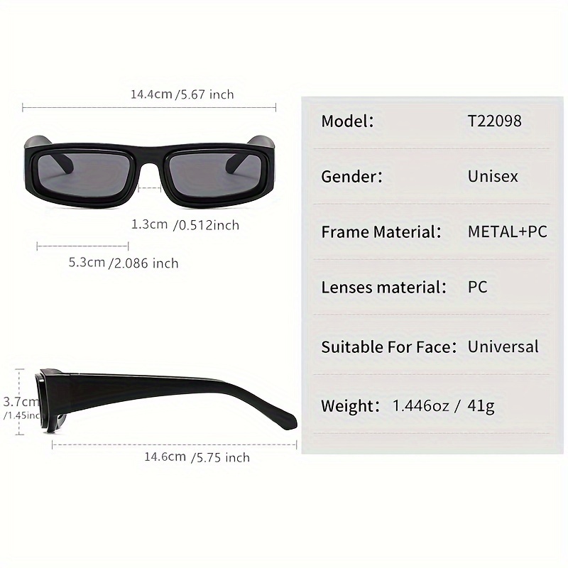 Occhiali da sole rettangolari piccoli da donna e da uomo, antiriflesso, alla moda, sportivi, per feste in spiaggia, lenti sfumate_voghion.com