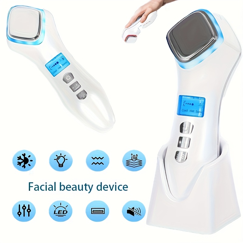 [Rechargeable Massager] Rechargeable Hot Cold Massager Portable LED Display Cleansing And Massaging With USB Charging,_voghion.com