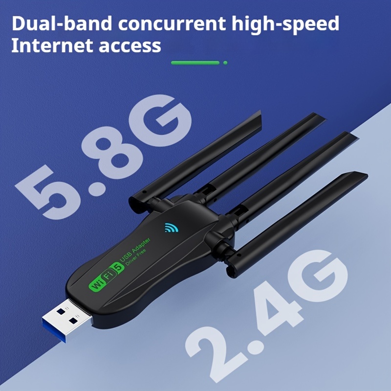 Wireless Network Card, 1300M, Dual-Band Concurrent 5.8G/2.4G, High-Speed Internet, Stable Connection, No Drivers Needed,_voghion.com