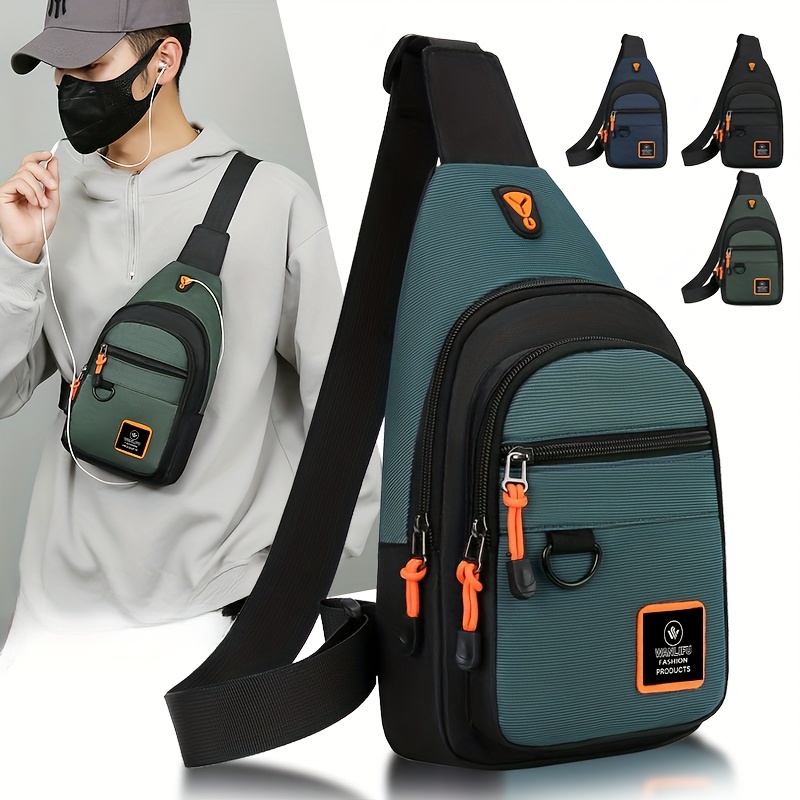 Modische Brusttasche, leichte Umhängetasche aus Nylonstoff, trendige, lässige Hüfttasche, geeignet für Ausflüge und_voghion.com