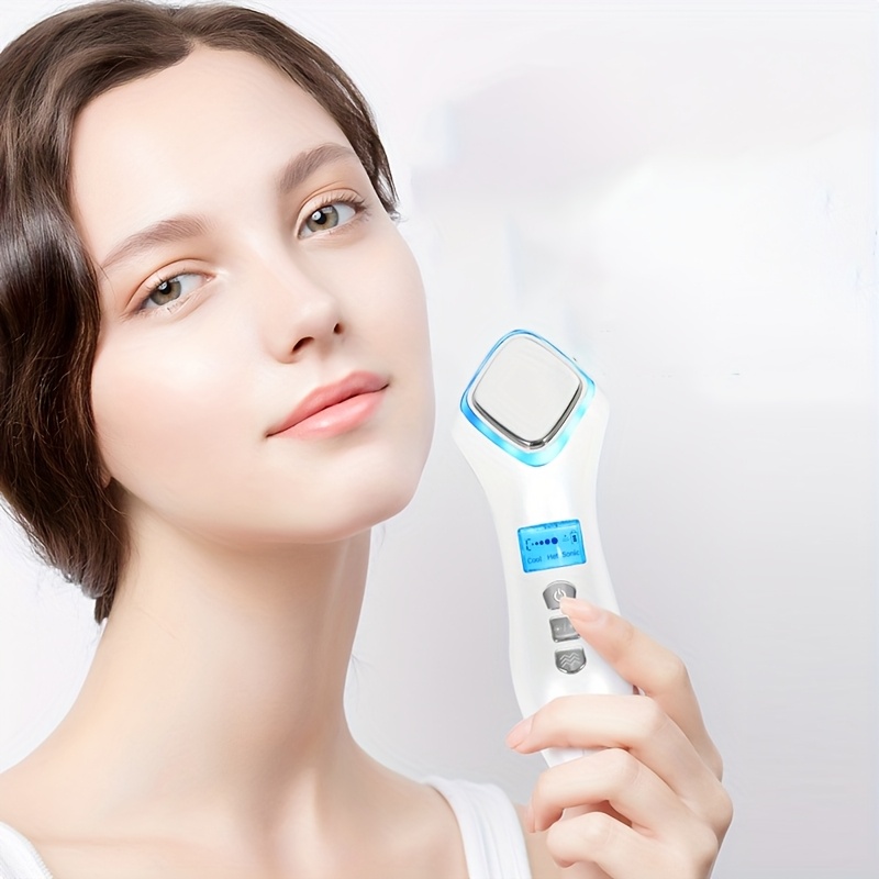 [Rechargeable Massager] Rechargeable Hot Cold Massager Portable LED Display Cleansing And Massaging With USB Charging,_voghion.com