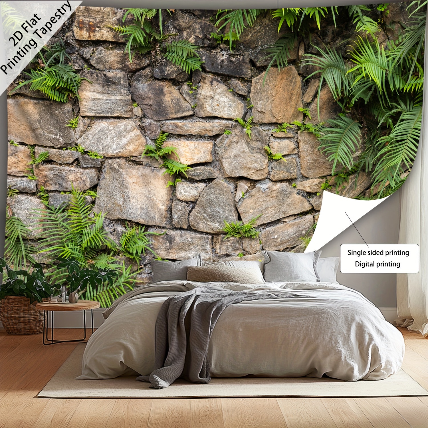 Ultra Large Size Retro Stone Wall Landscape Tapestry Aesthetic HD Digital Polyester Tapestry For Living Room Bedroom Party Decor Free Hanging Clips_voghion.com