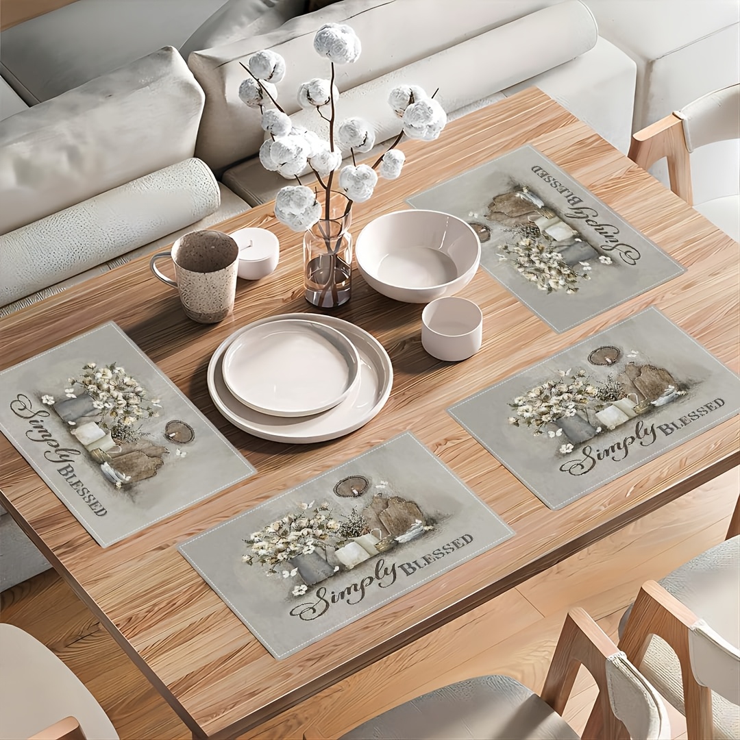 4- oder 6-teiliges Set christlicher Vintage-Vasen-Platzsets, geeignet für Küche, Restaurant, Party, Innen- und Außendekoration, 30,48 x 45,72 cm_voghion.com