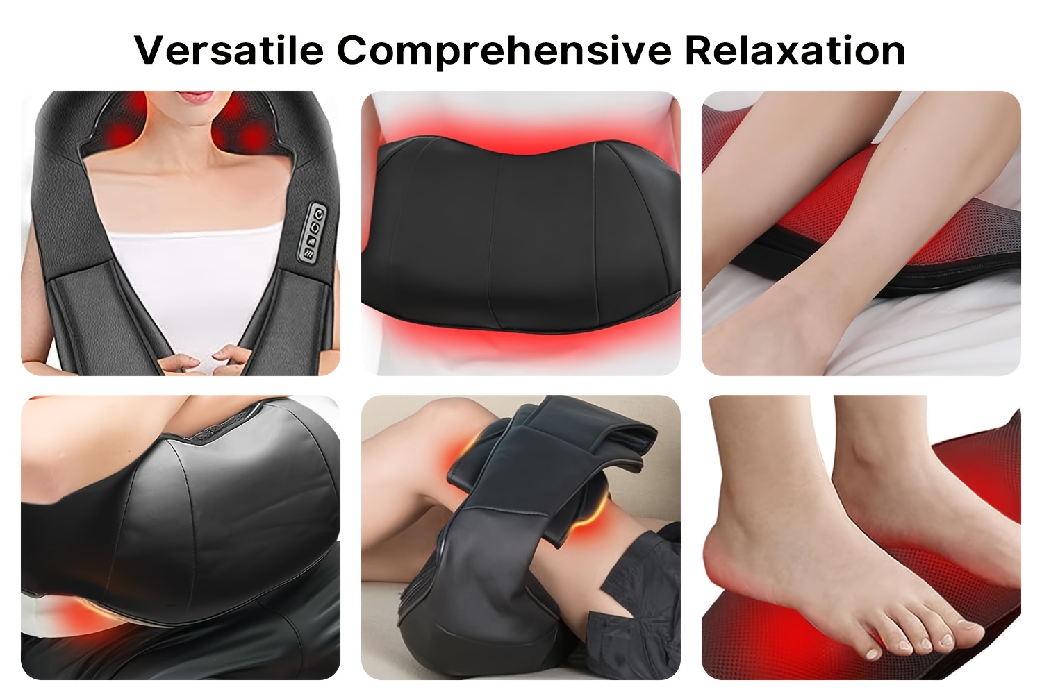 Electric 4D Shiatsu Back Neck Massager With Heat Deep Kneading Pillow For Body Muscle Use At Home Office Car Best Gifts_voghion.com