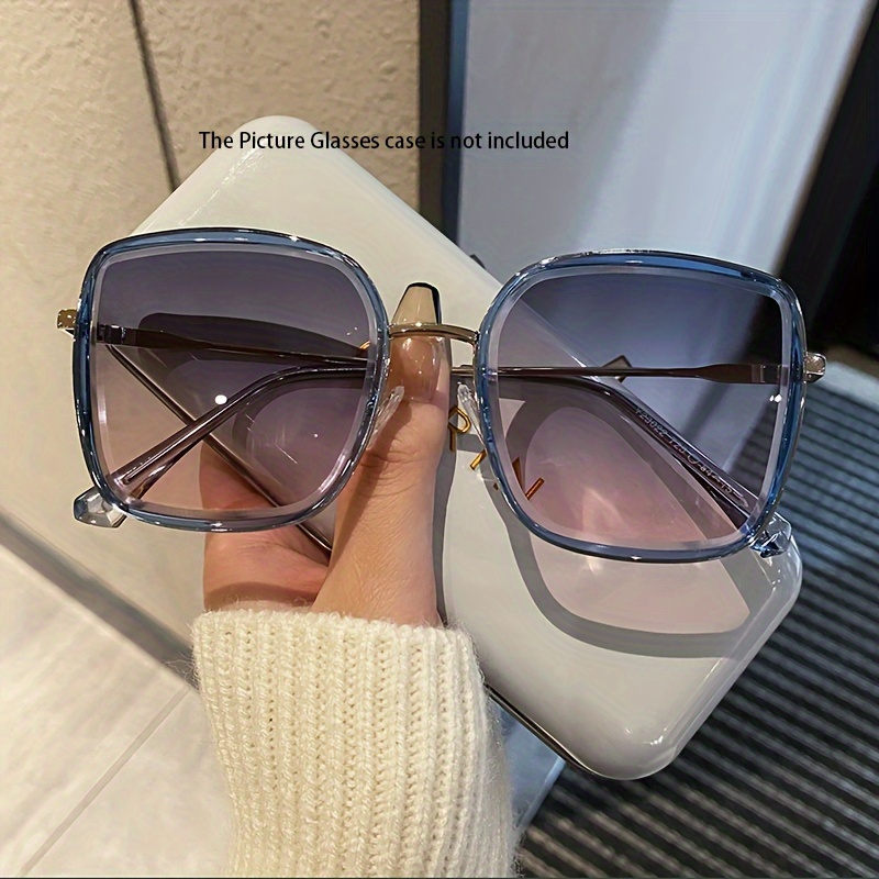 Große quadratische Gradientenmode Frauen Männer Blendschutz Sonnenbrille für Autofahren Strand Reisen_voghion.com