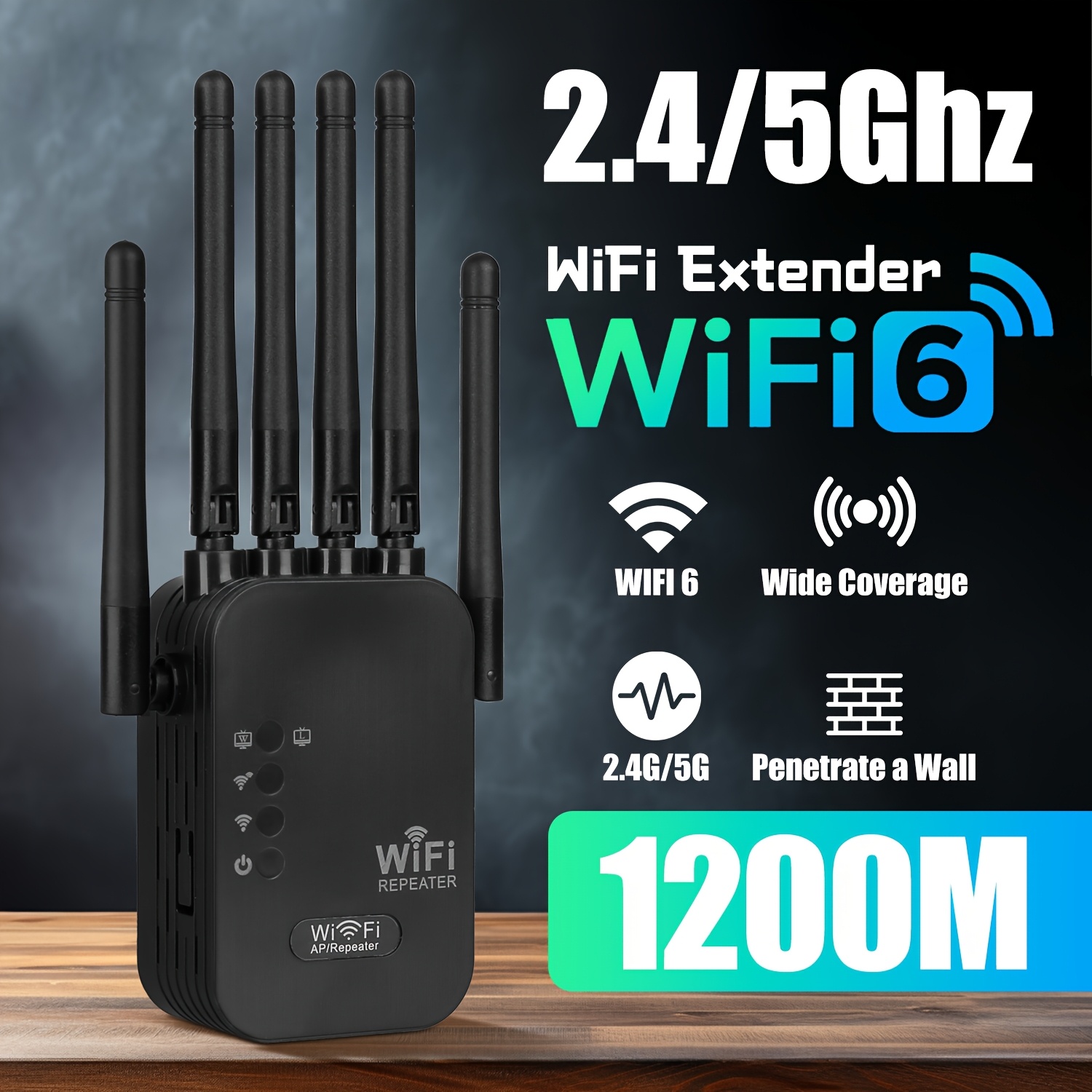 Momotor WIFI Güçlendirici 2.4G WiFi Tekrarlayıcı 6 Antenli WiFi6 Sinyal Güçlendirici Ethernet Portlu - Uzun Menzil_voghion.com