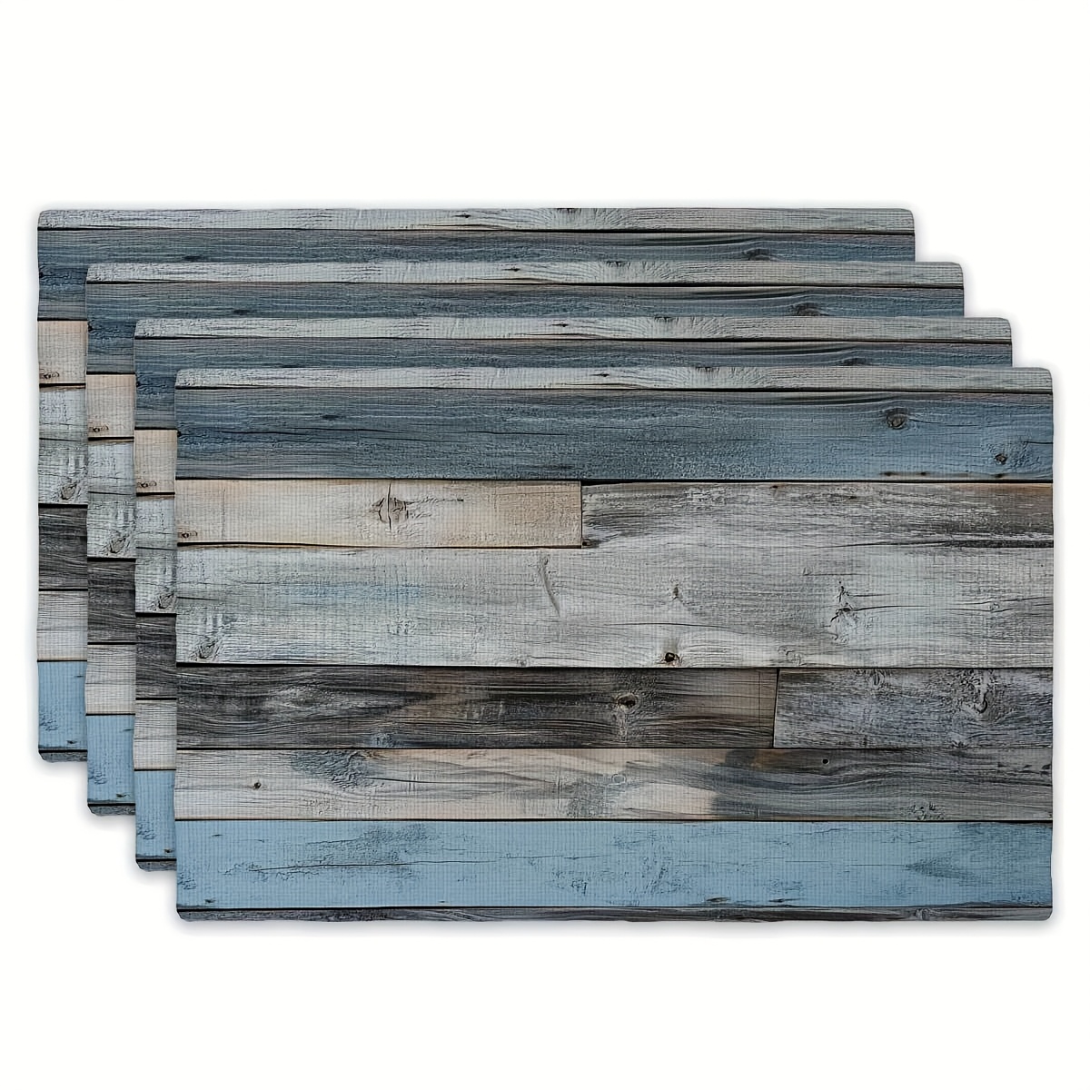 4-teiliges Tischset – Rustikales Holzdesign, geeignet für Esstische und Gartenpartys – Tischsets in Holzoptik, 30,48 cm x 45,72 cm_voghion.com