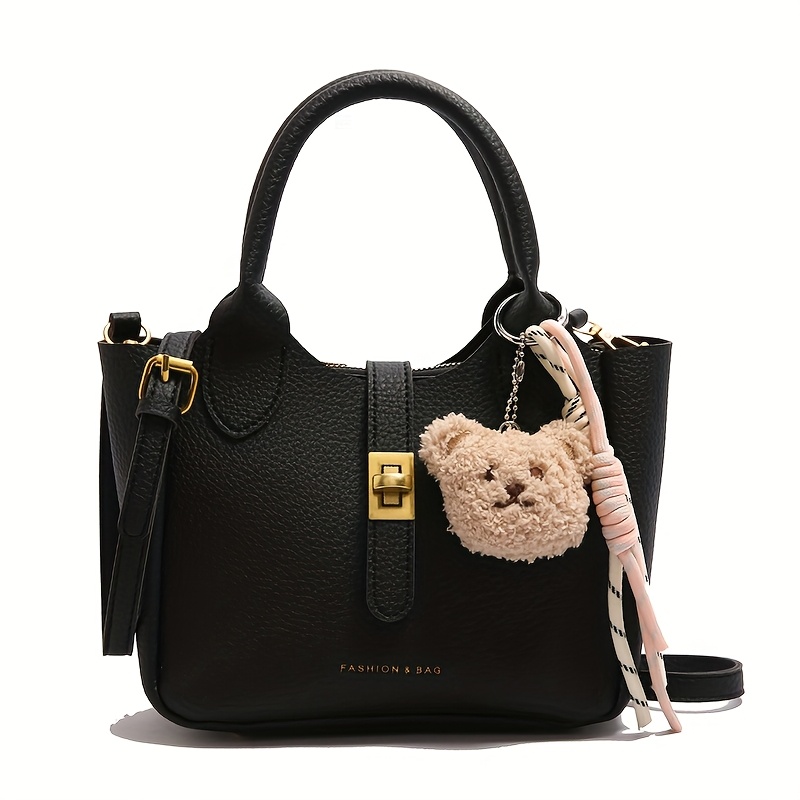 Teddy Bear Charm Women's Crossbody Bag With Adjustable Strap_voghion.com
