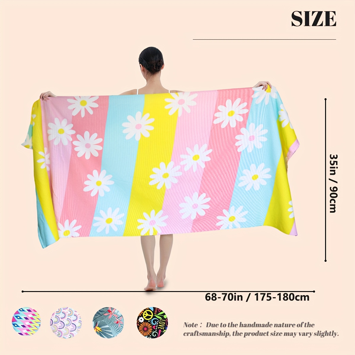 Oversized Microfiber Beach Towel Soft, Lightweight, Quick-Dry Towel With Fun Prints LargeBeach Blanket For Swimming, Pool, Travel, And Outdoor Use_voghion.com