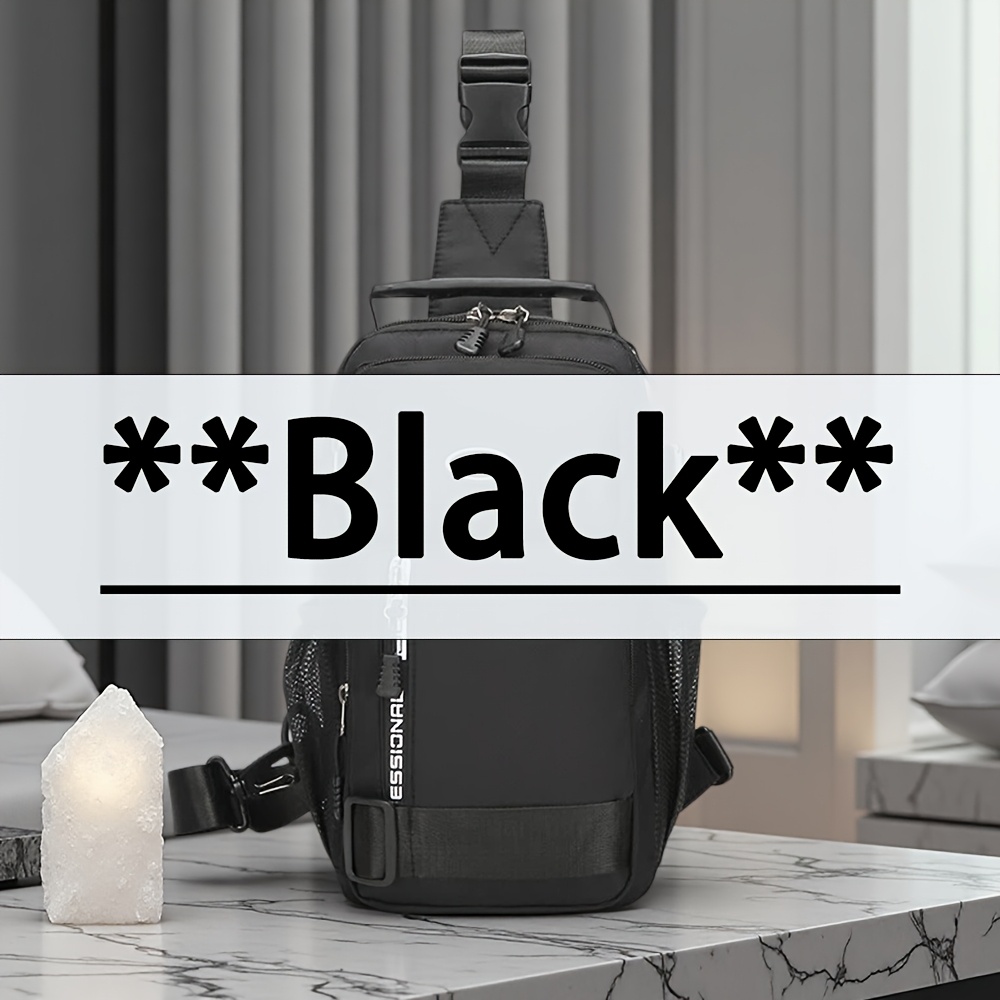 Wasserdichte Sling-Brusttasche für Herren, mehrere Fächer, leichte Outdoor-Umhängetasche_voghion.com