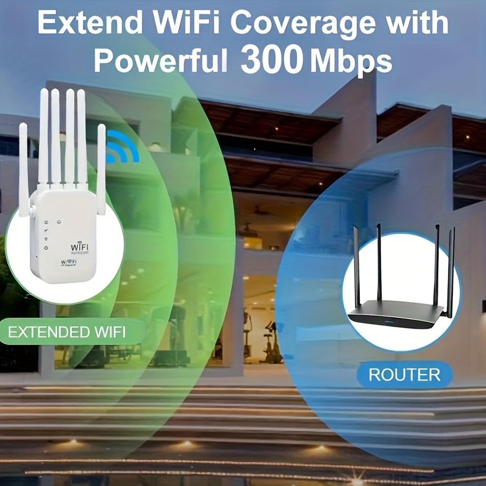 OEKE-WIFI Extender Booster-Ripetitore WIFI 2.4G, Amplificatore di segnale con 6 porte per antenne-Rete wireless domestica a lunga distanza_voghion.com