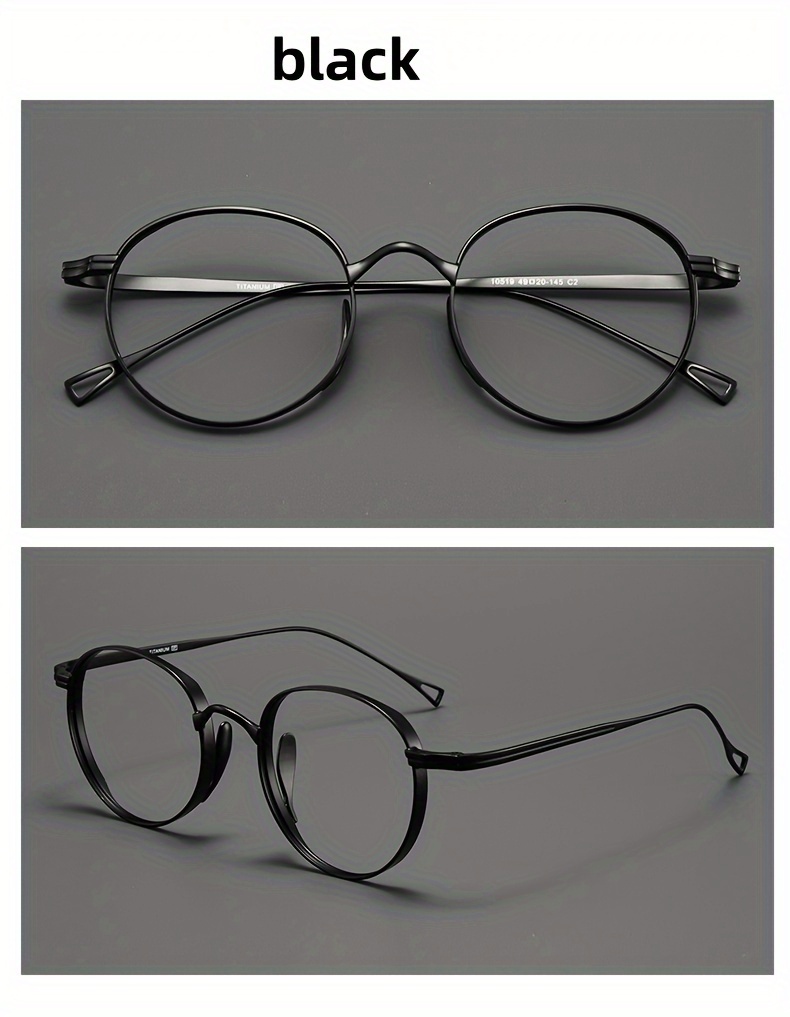 Γυαλιά Vintage Oval Titanium Frame - Ελαφρύ, γυαλιά πλήρους χείλους για άνδρες και γυναίκες, πλάτος 136 mm, φακός 49 mm, μύτη 20 mm_voghion.com