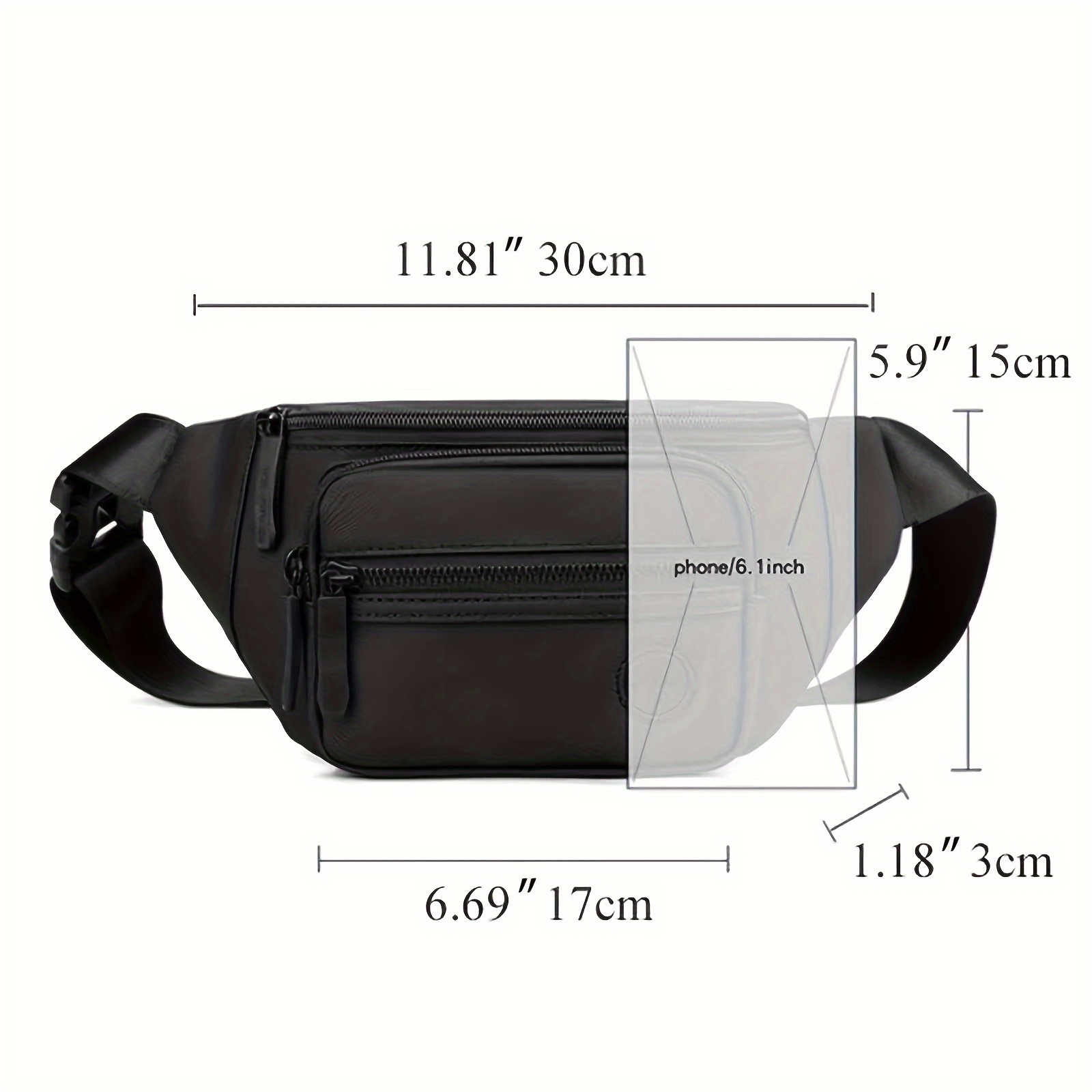 Leichte Herren-Bauchtasche aus wasserabweisendem Nylon mit mehreren Fächern, verstellbarem Gürtel, ideal für Sport, Reisen und den täglichen Weg zur Arbeit._voghion.com