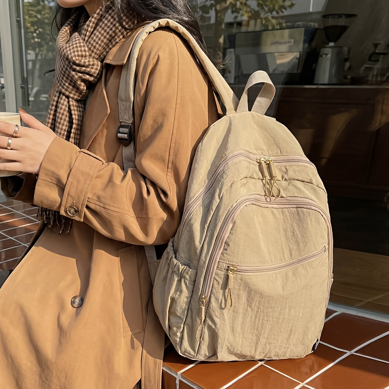 Leichter Damenrucksack aus knitterfreiem Nylon mit großem Fassungsvermögen und mehreren Fächern – ideal als Laptop-Rucksack, Tagesrucksack, Freizeitrucksack, Reiserucksack, Schulrucksack oder Schultertasche._voghion.com