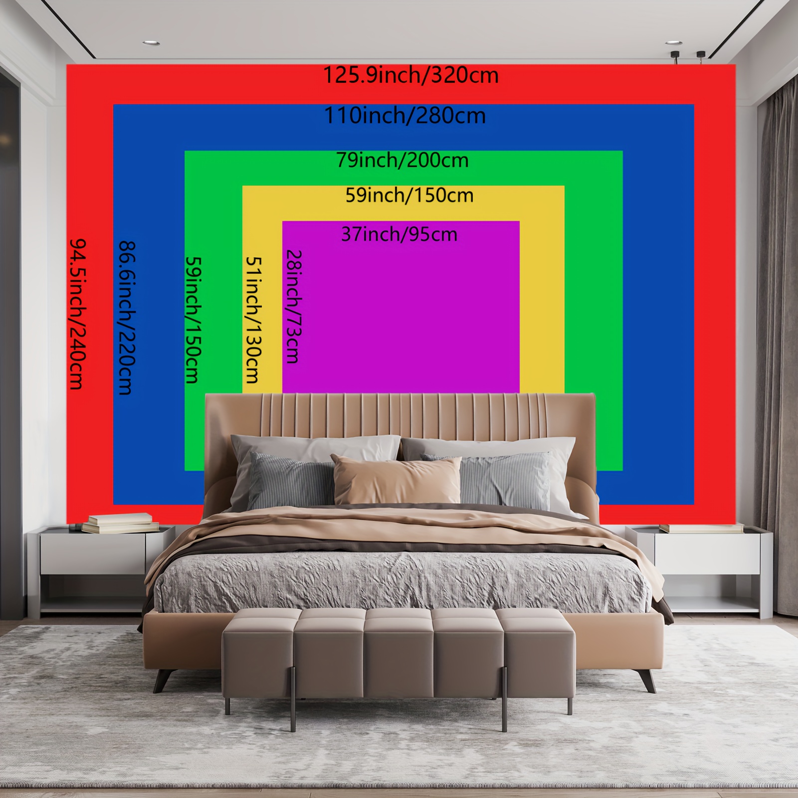 Übergroßes Halloween-Skelett-Wandbild – HD-Digitaldruck – Riesiger Wandteppich – Polyester – Heimdekoration – Inkl. Aufhängeclips, 2D-Flachdruck_voghion.com