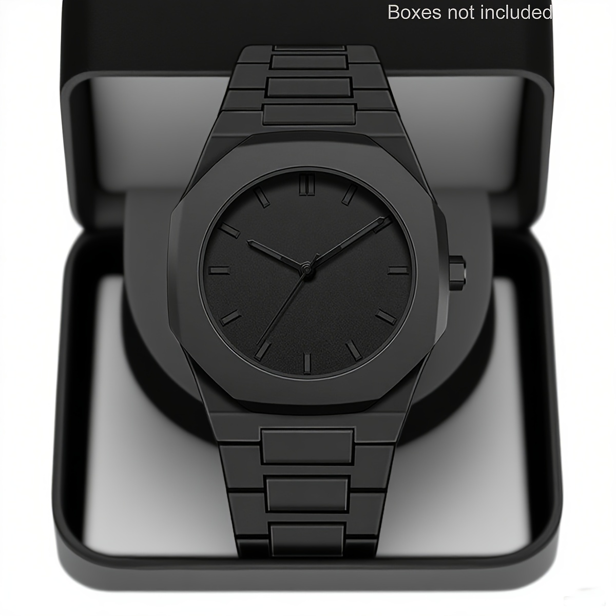A Single Piece Of Minimalist Modern Black Quartz Watch Suitable For Both Men And Women, Featuring An Adjustable Strap_voghion.com