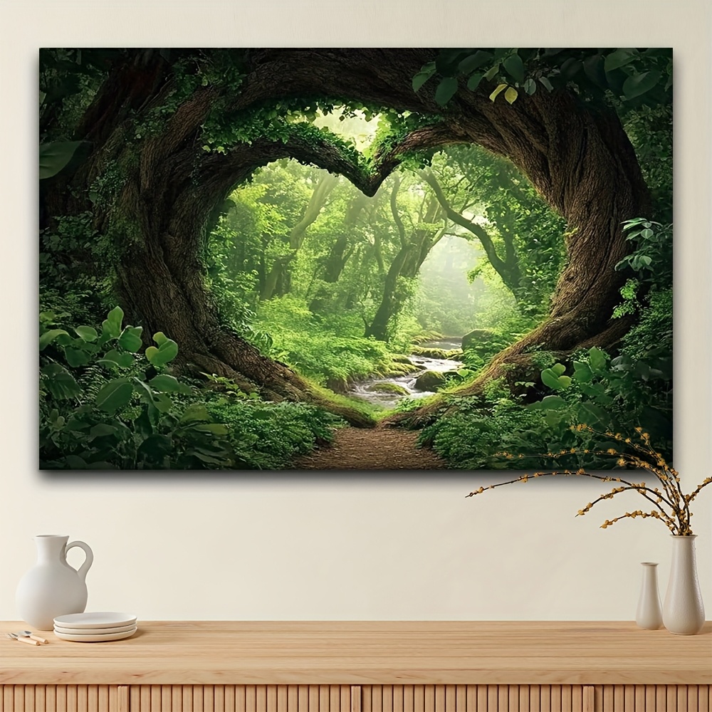 1pc, Enchanting Misty Forest Tree Tapestry, Vibrant Polyester Wall Hanging, Perfect For Living Room, Bedroom, And Dorm Room Decor_voghion.com
