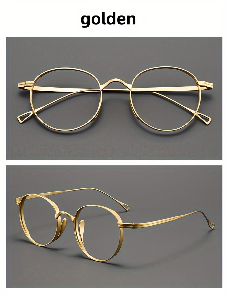 Γυαλιά Vintage Oval Titanium Frame - Ελαφρύ, γυαλιά πλήρους χείλους για άνδρες και γυναίκες, πλάτος 136 mm, φακός 49 mm, μύτη 20 mm_voghion.com