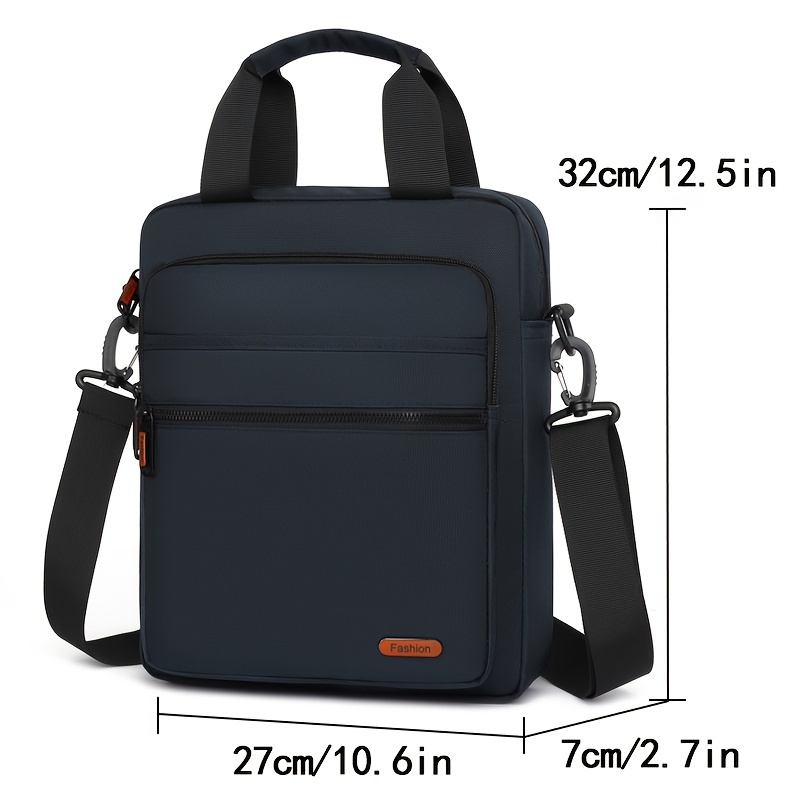 Waterdichte Oxford-aktetas voor heren, 2-in-1 handtas en crossbodytas, laptoptas met meerdere compartimenten, schoudertas voor kantoor en dagelijks gebruik._voghion.com