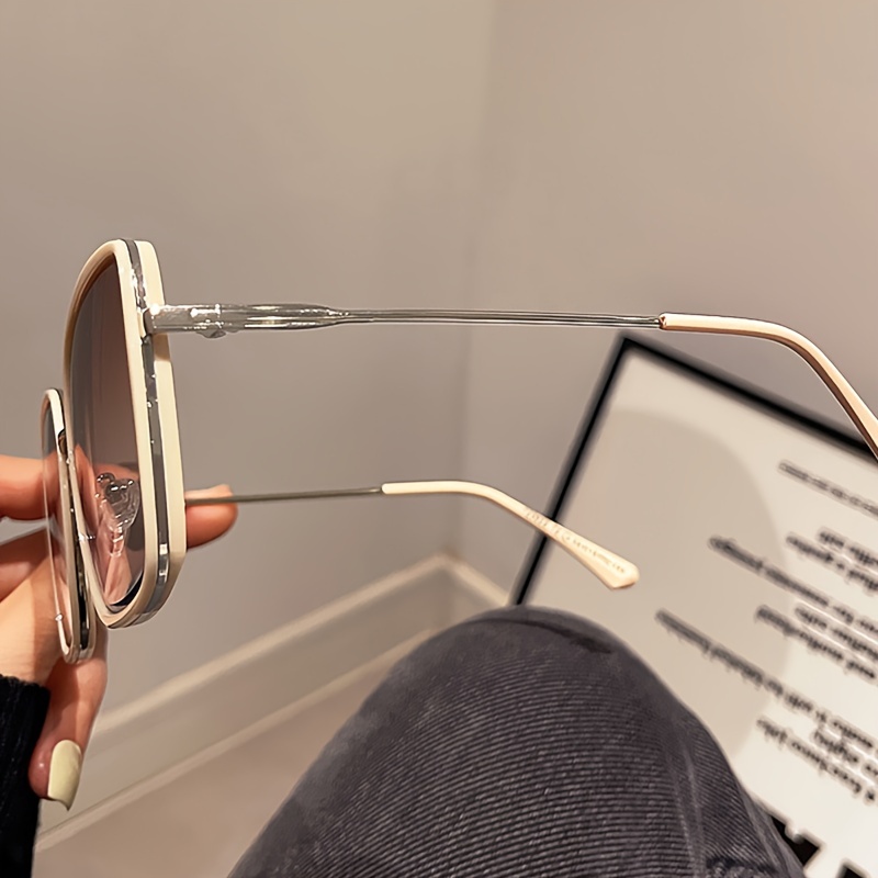 Große quadratische Gradientenmode Frauen Männer Blendschutz Sonnenbrille für Autofahren Strand Reisen_voghion.com