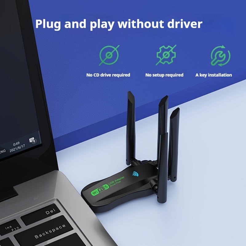 Wireless Network Card, 1300M, Dual-Band Concurrent 5.8G/2.4G, High-Speed Internet, Stable Connection, No Drivers Needed,_voghion.com
