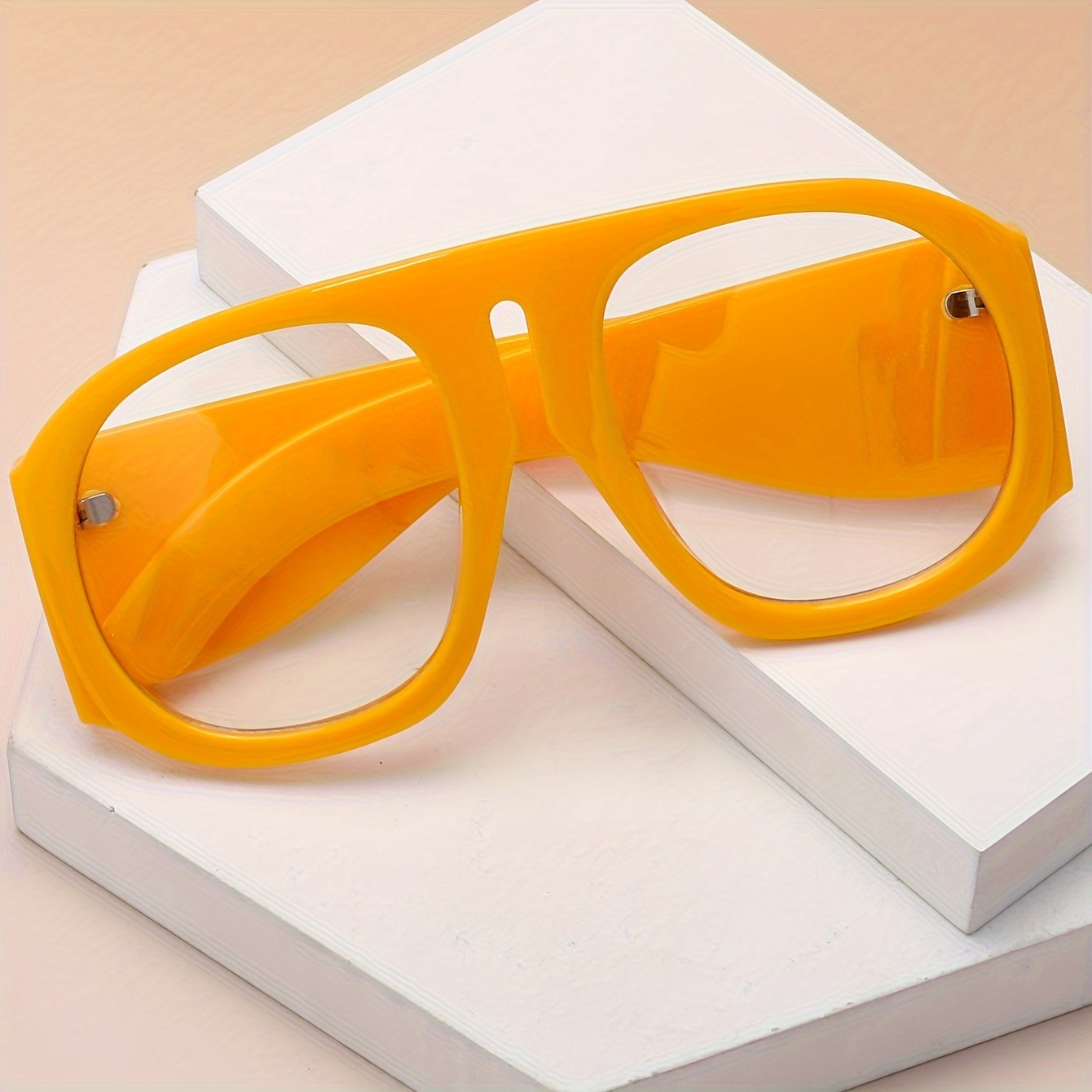 Ochelari de soare cu ramă ovală din PC, stil vintage, cu ramă completă - Ochelari unisex la modă, streetwear, cu balamale metalice, fără sticlă_voghion.com