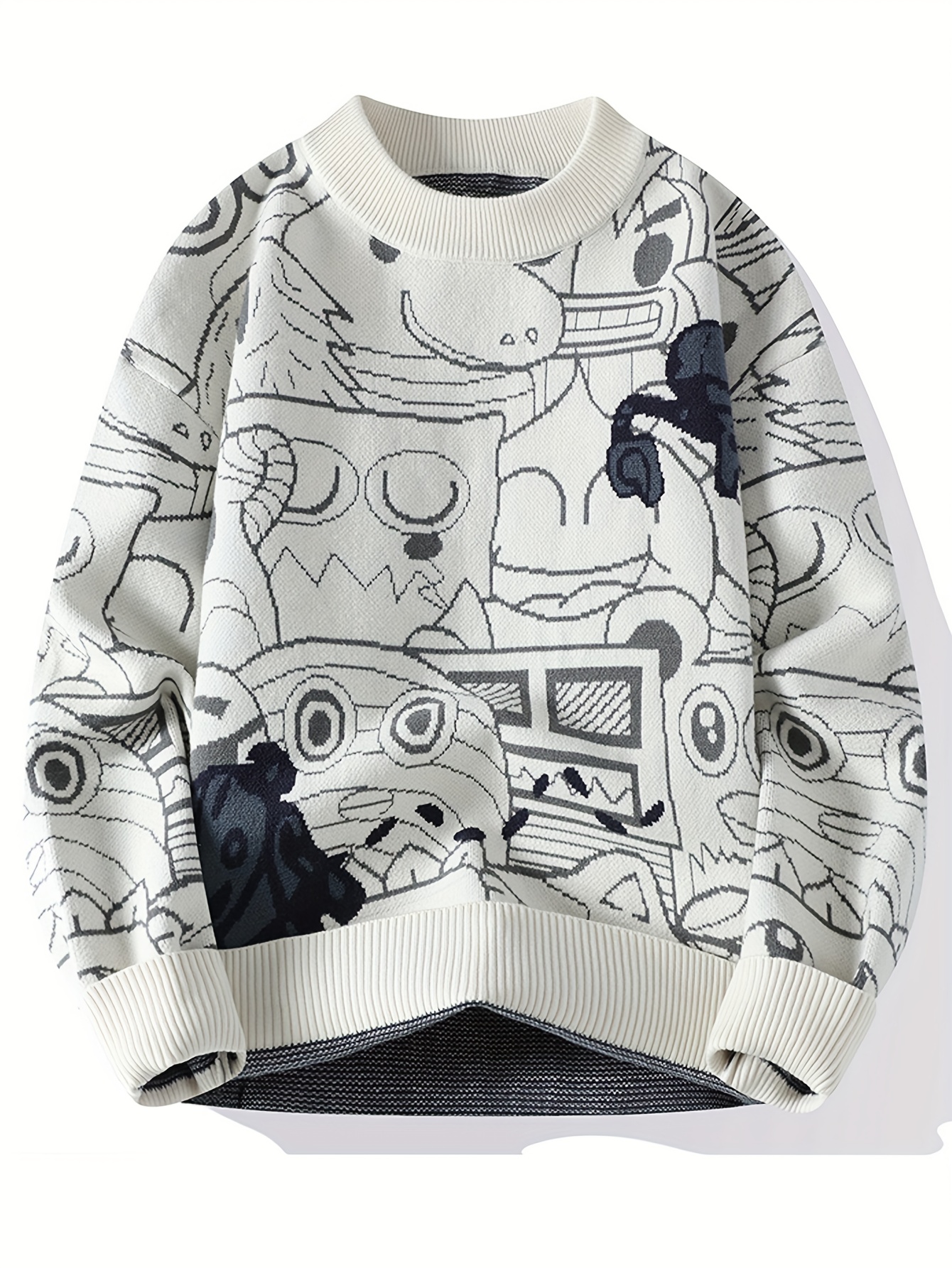 Maglione caldo e spesso in acrilico da uomo, cardigan invernale traspirante lavorato a maglia, adatto per abbigliamento casual, maglione comodo, maglione caldo,_voghion.com