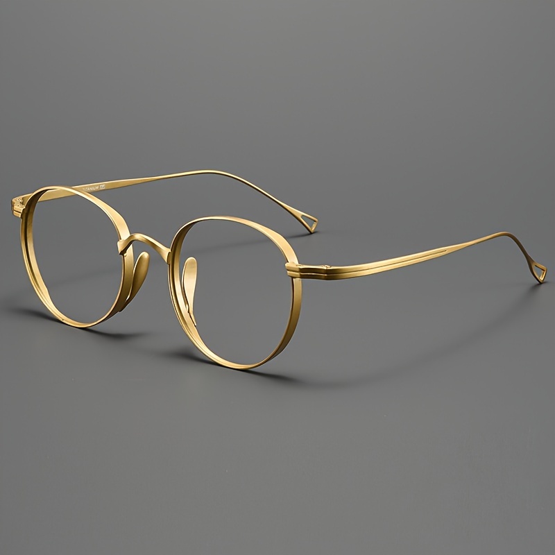 Γυαλιά Vintage Oval Titanium Frame - Ελαφρύ, γυαλιά πλήρους χείλους για άνδρες και γυναίκες, πλάτος 136 mm, φακός 49 mm, μύτη 20 mm_voghion.com