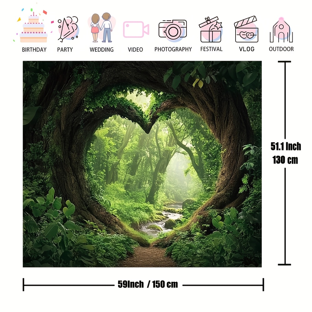 1pc, Enchanting Misty Forest Tree Tapestry, Vibrant Polyester Wall Hanging, Perfect For Living Room, Bedroom, And Dorm Room Decor_voghion.com