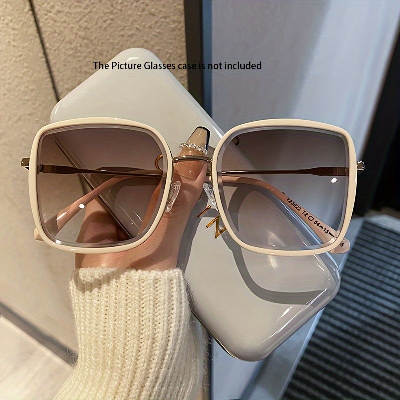 Große quadratische Gradientenmode Frauen Männer Blendschutz Sonnenbrille für Autofahren Strand Reisen_voghion.com
