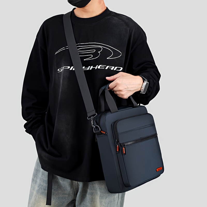 Waterdichte Oxford-aktetas voor heren, 2-in-1 handtas en crossbodytas, laptoptas met meerdere compartimenten, schoudertas voor kantoor en dagelijks gebruik._voghion.com