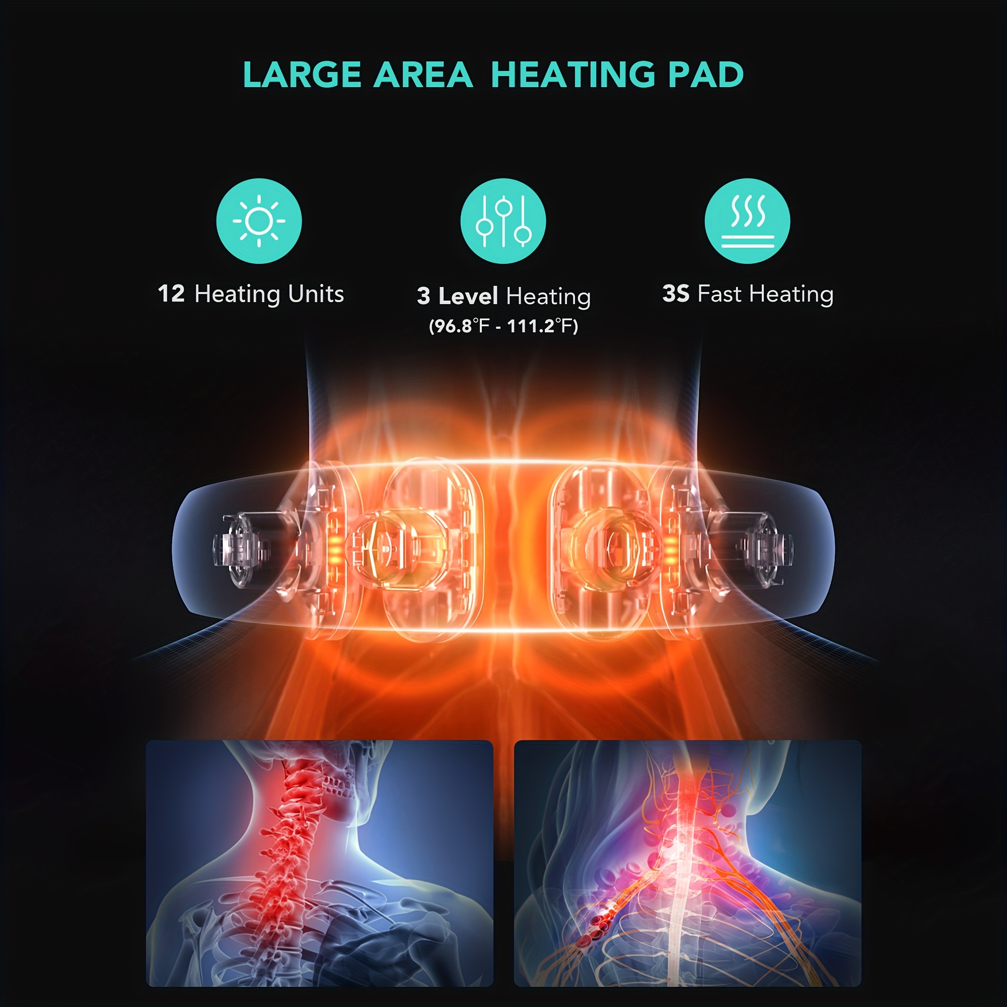 SKG K5-3PRO Neck Massager With Heat 6D Deep Tissue Kneading Cordless Portable For Shoulder Neck Pain Relief Unisex Gift_voghion.com