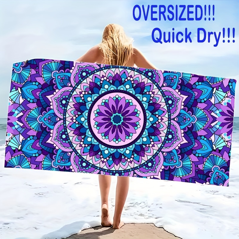 1pc Bohemian Sand Beach Towel - Quick-Dry Plaid Design For Sports, Travel, Swimming, Pool, Yoga And More_voghion.com