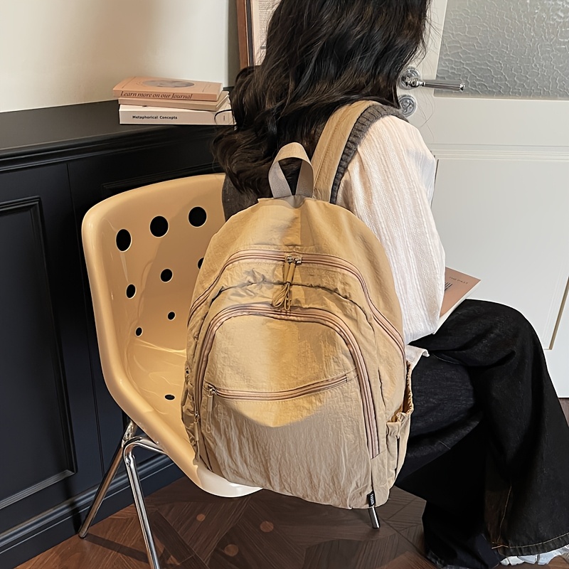 Leichter Damenrucksack aus knitterfreiem Nylon mit großem Fassungsvermögen und mehreren Fächern – ideal als Laptop-Rucksack, Tagesrucksack, Freizeitrucksack, Reiserucksack, Schulrucksack oder Schultertasche._voghion.com