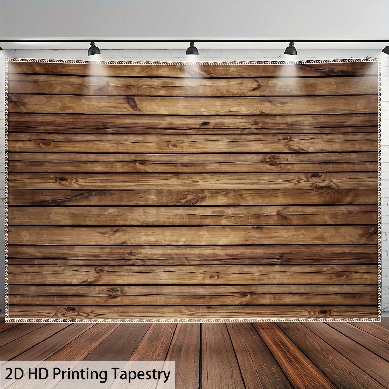 Ultra Large Size- 2D Log Plank Texture Vintage Style Landscape Photo Huge Digital Printing Tapestry, Aesthetic Printing Polyester_voghion.com