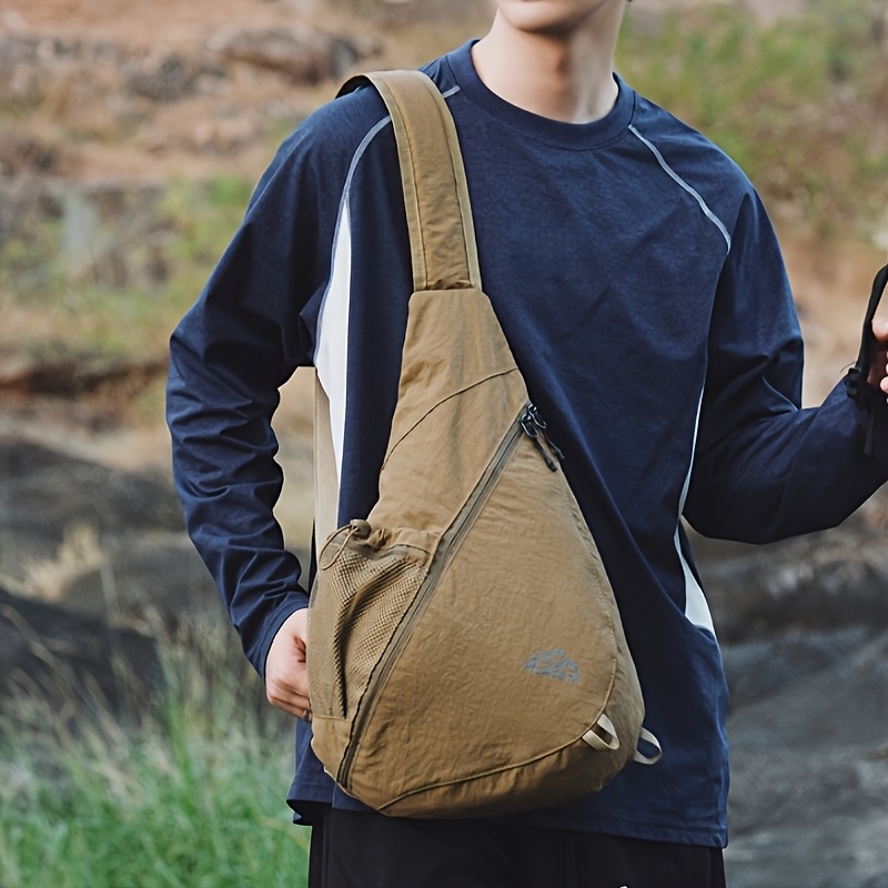 Wasserdichte Oxford-Umhängetasche mit Flaschenhalter, Unisex, großes Fassungsvermögen, verstellbarer Gurt, Outdoor-Rucksack zum Wandern, Radfahren, Laufen_voghion.com