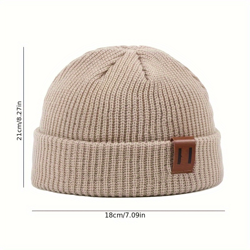 1PCS Black Warm Elastic, Lightweight Soft Hat, Simple Breathable Knit Hat Autumn And Winter, Suitable For Daily Wear,_voghion.com