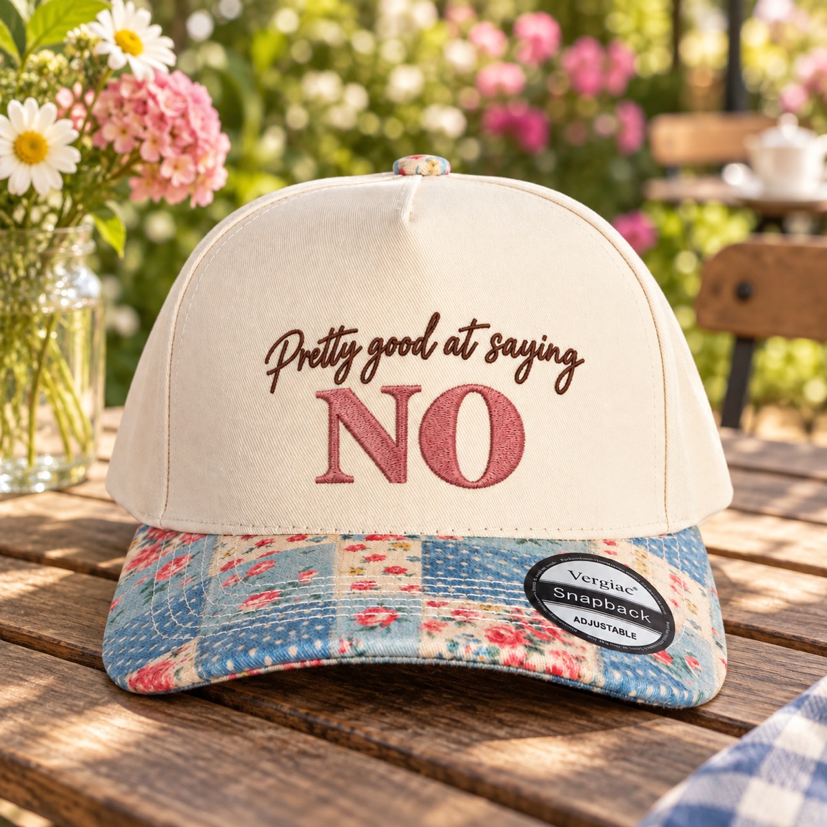 Pretty Good At Saying No 5-Panel Trucker Hat product details