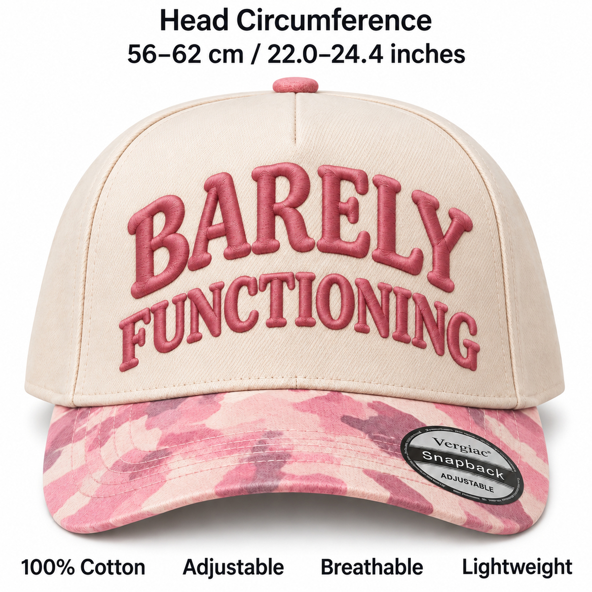 Barely Functioning 5-Panel Trucker Hat product details