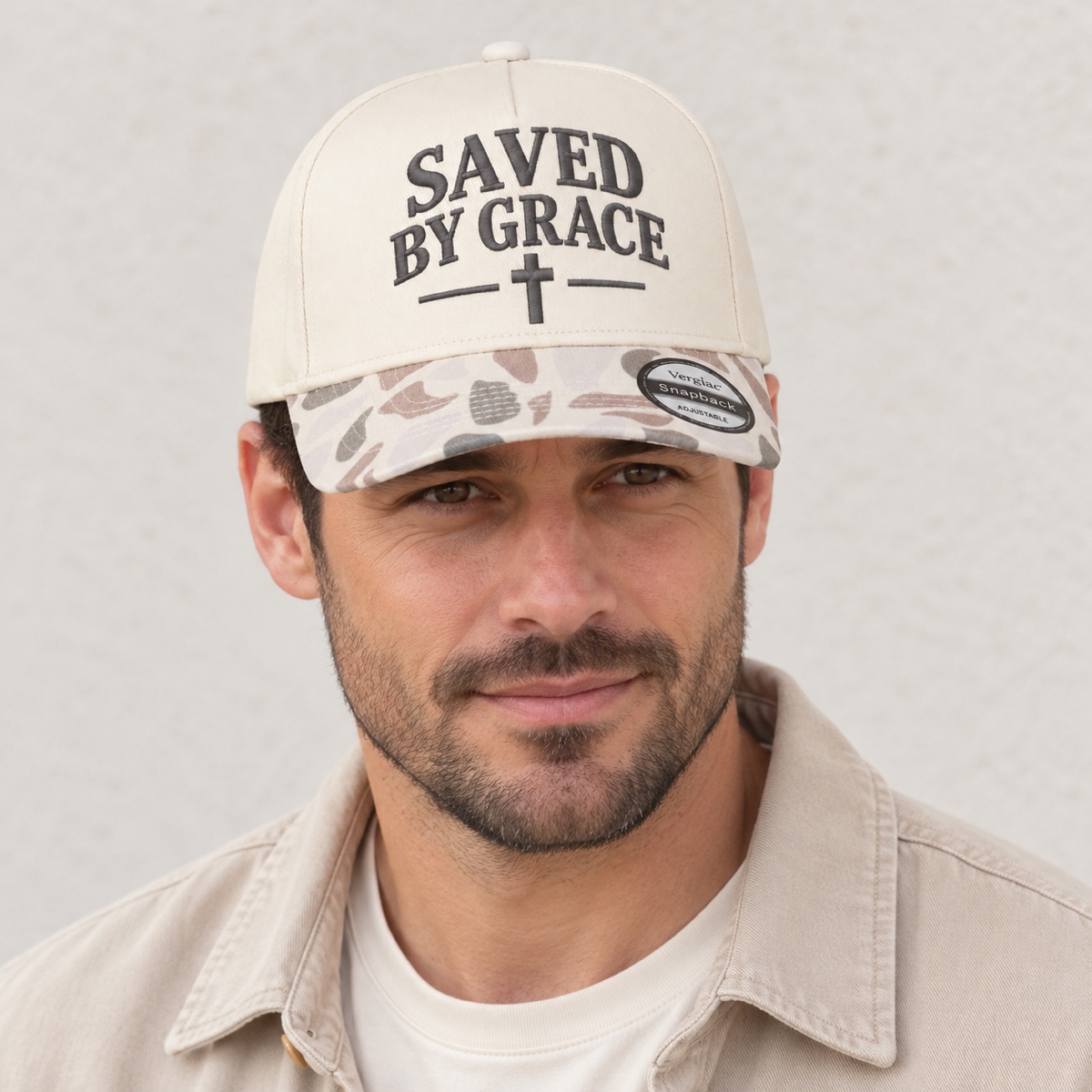 Saved By Grace 5-Panel Trucker Hat product details