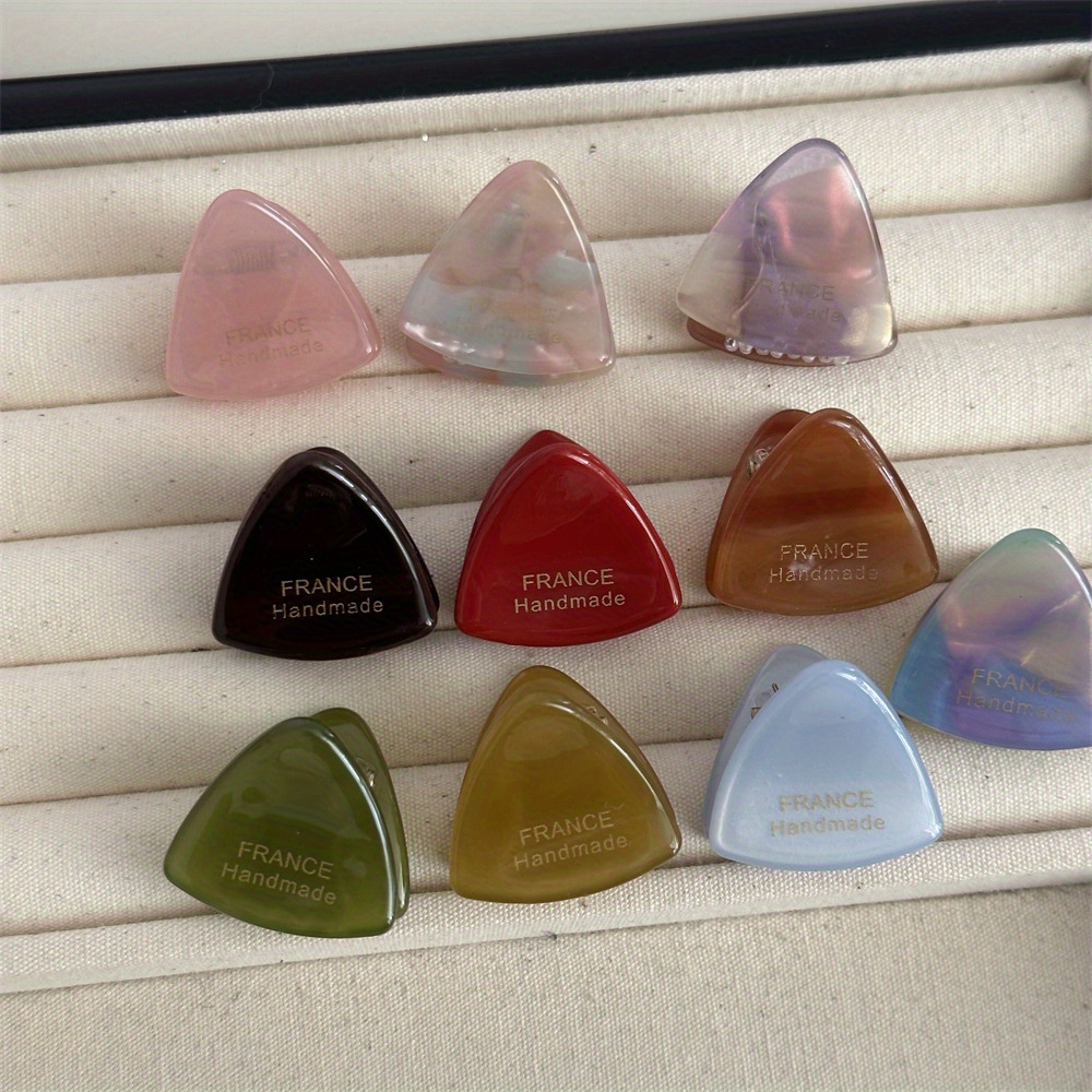 Pinza de pelo triangular acetato pequeña accesorio elegante_voghion.com