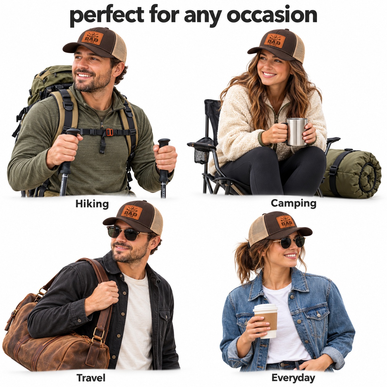 Best Dad By Par Golf Club Graphic Leather Patch Trucker Hat product details