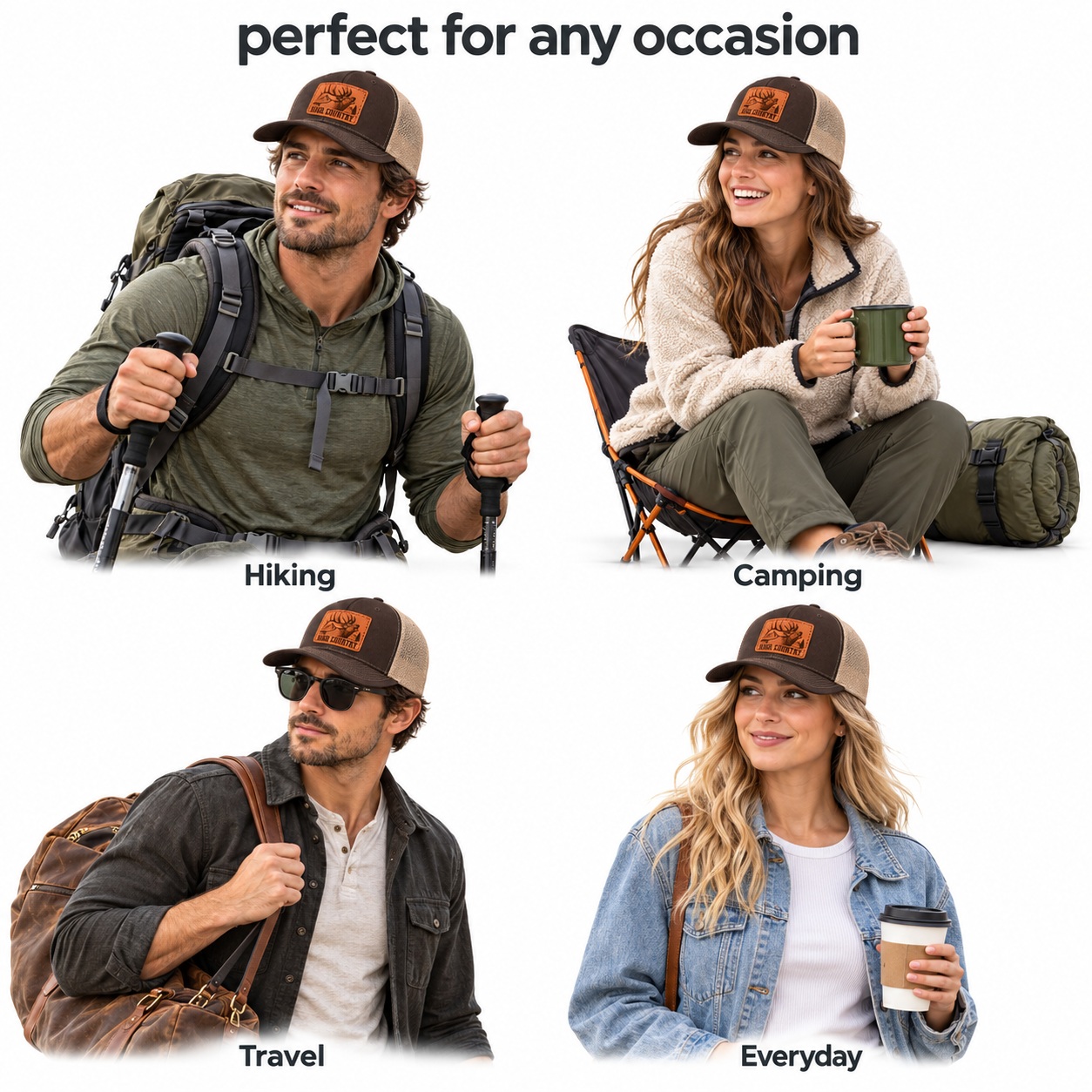 High Country Leather Patch Trucker Hat product details