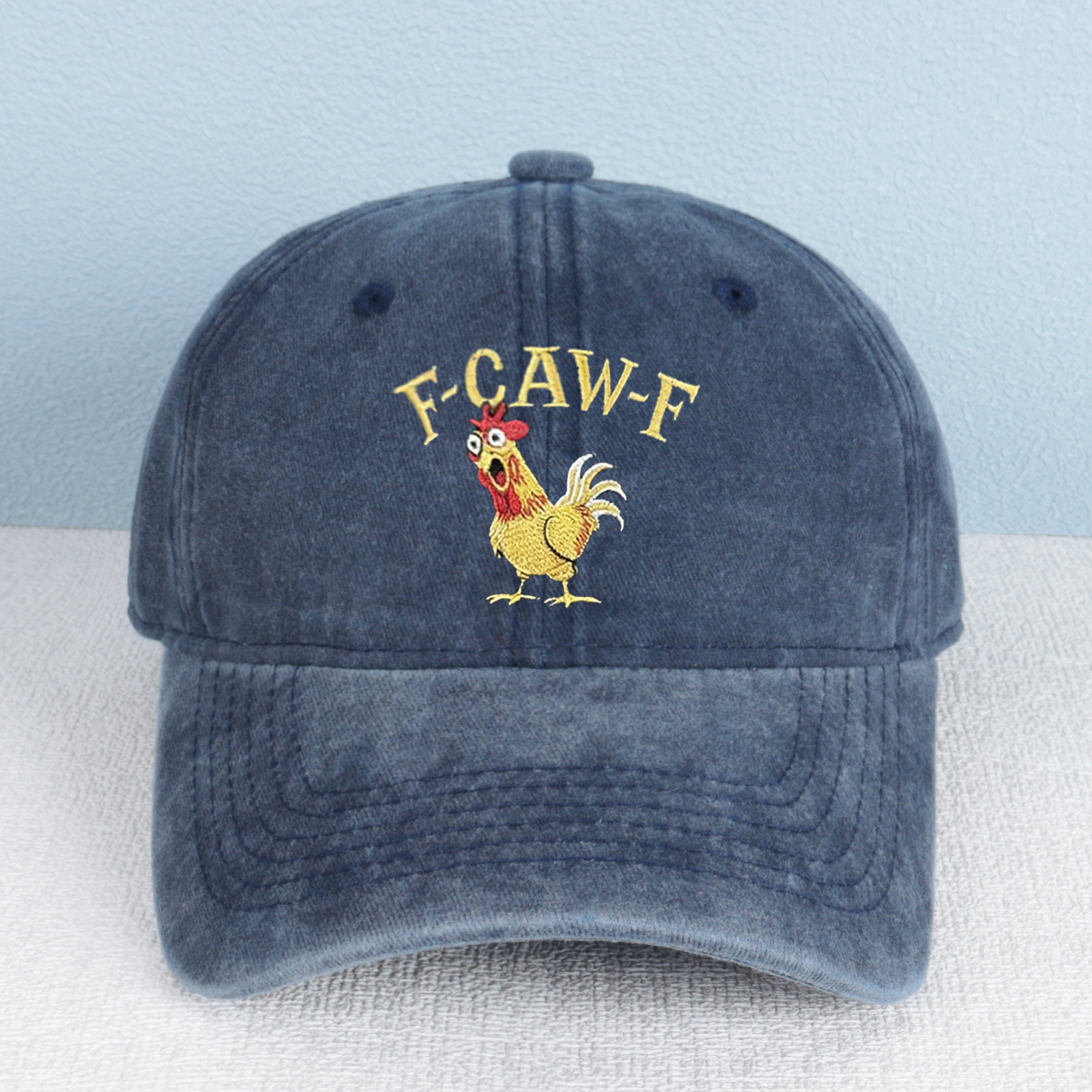 Funny F-caw-f Rooster Embroidered Vintage Hat product details
