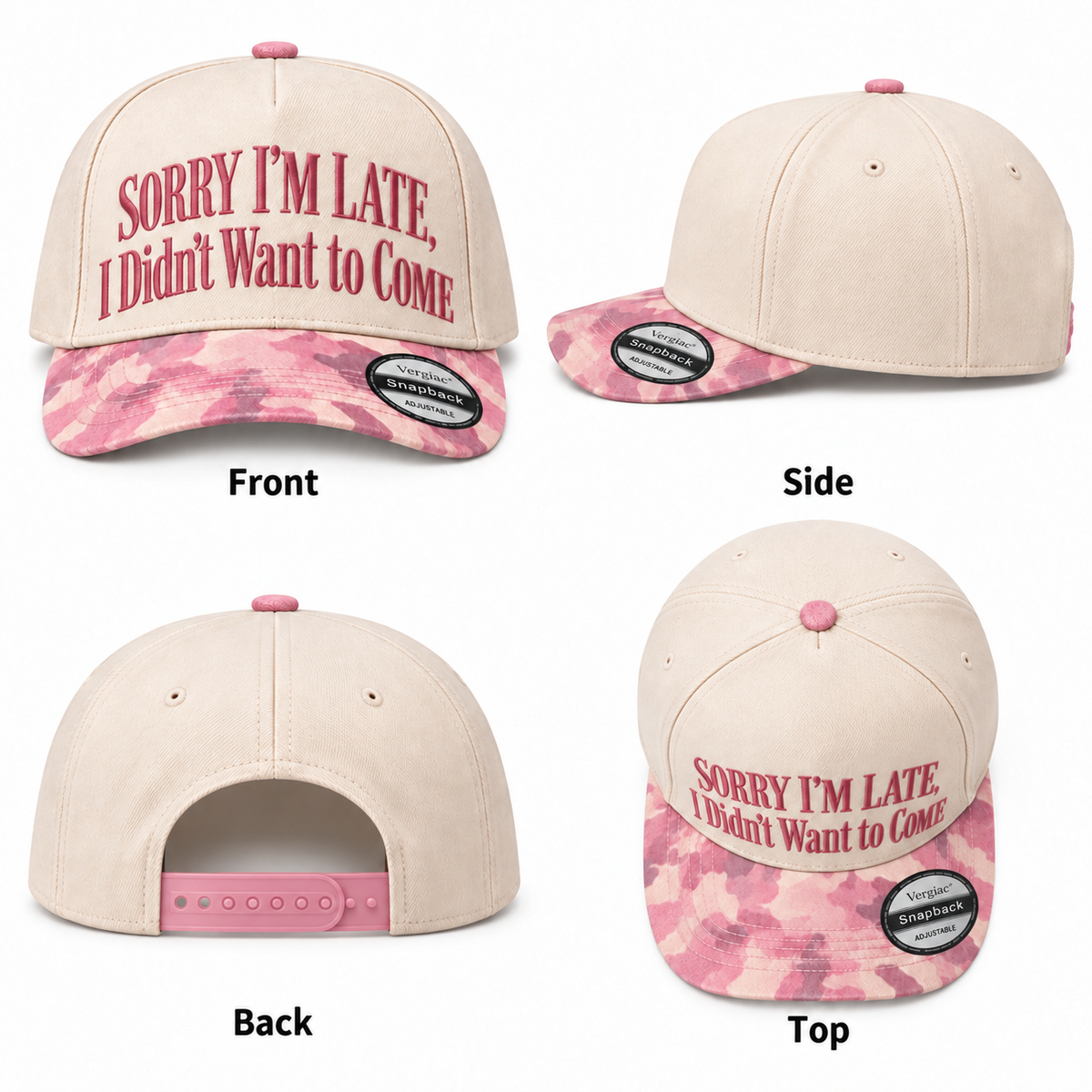 Sorry I'm Late I Didn't Want To Come 5-Panel Trucker Hat product details