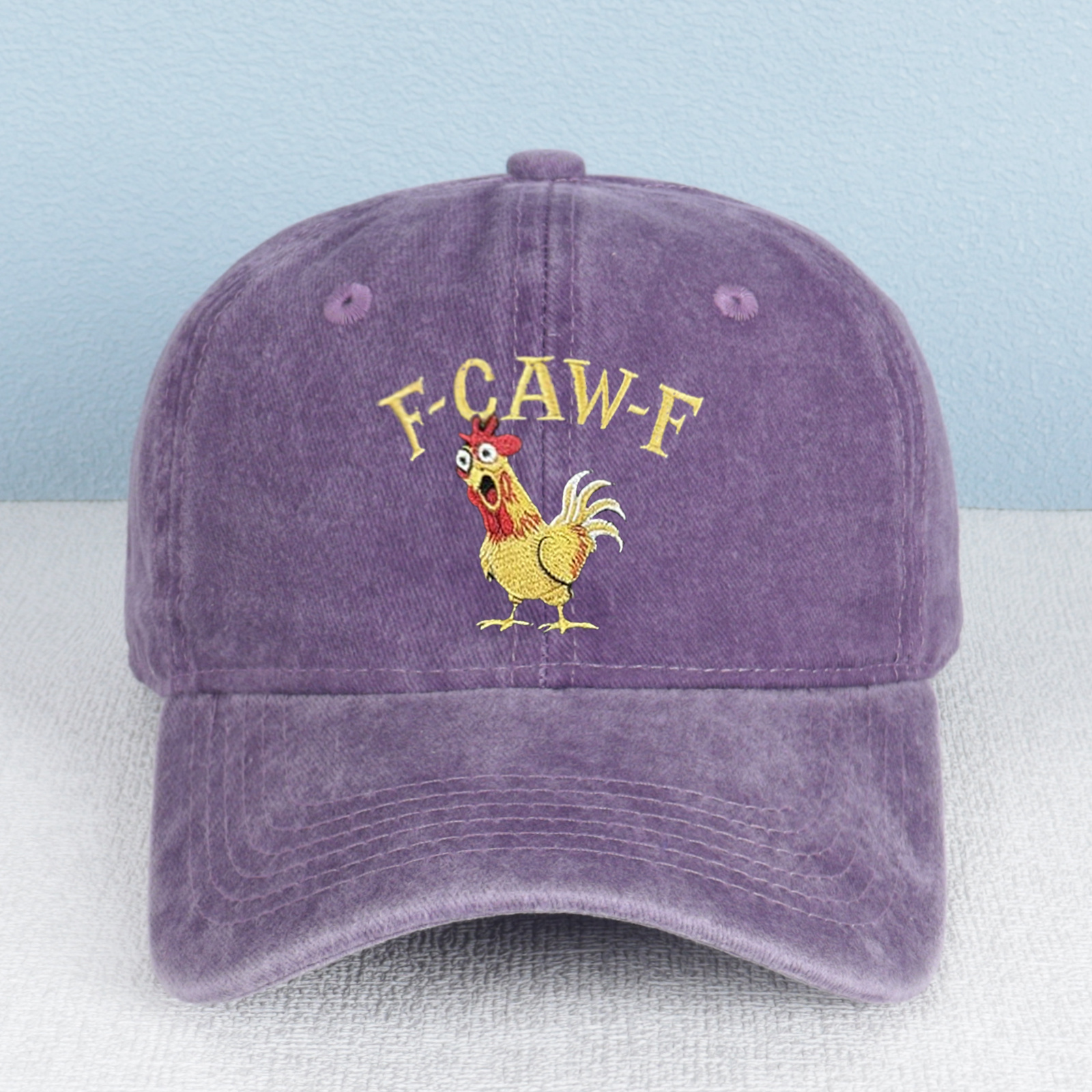 Funny F-caw-f Rooster Embroidered Vintage Hat product details