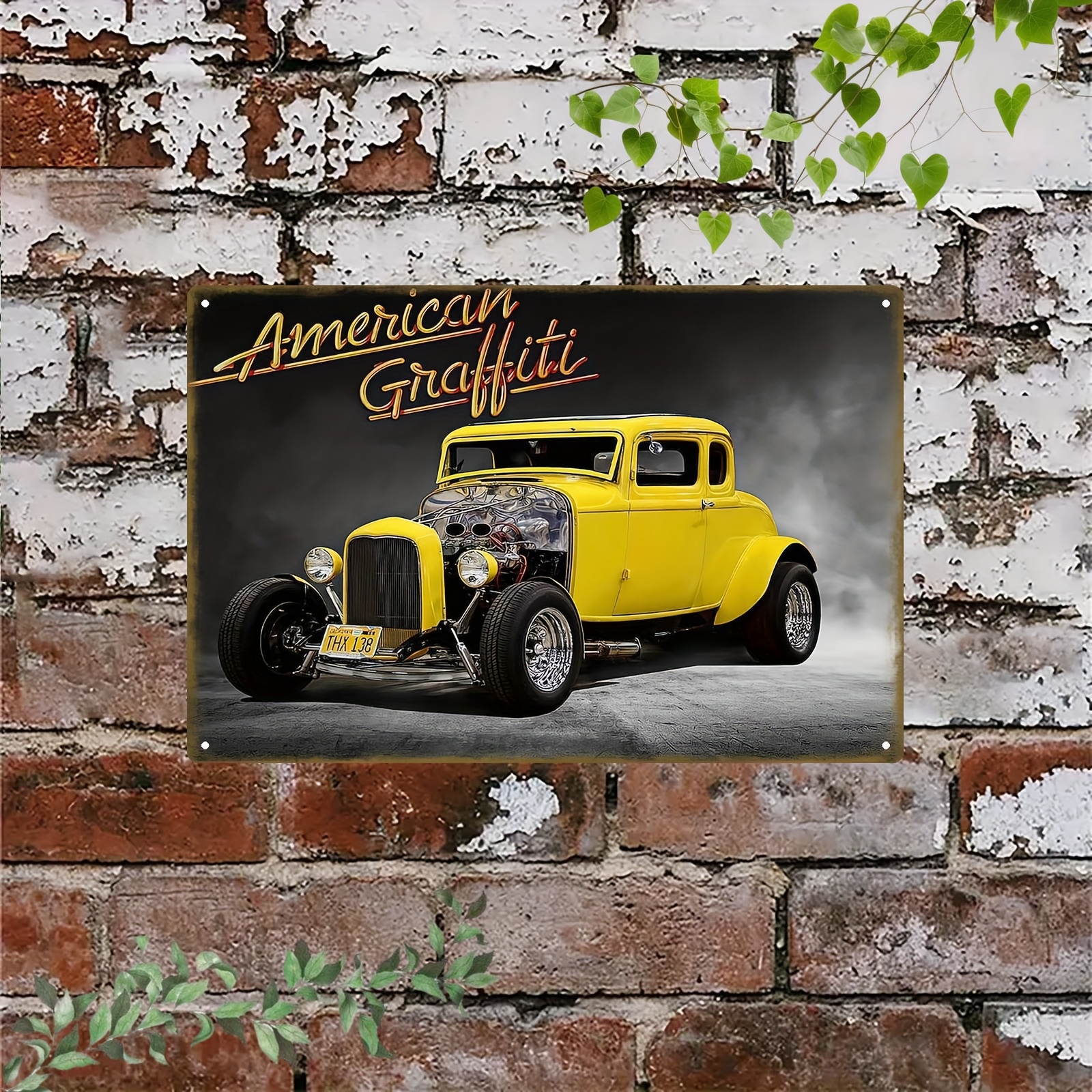Graffiti Vintage Hot Rod Metal Sign Classic Car Garage Man Cave