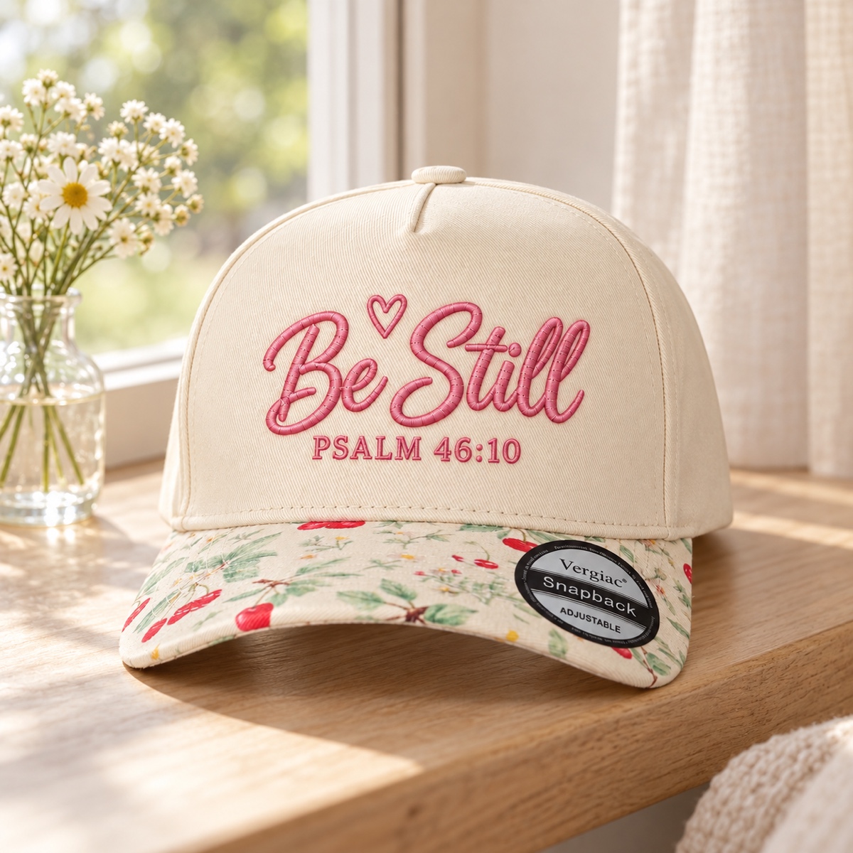 Be Still Psalm 46:10 5-Panel Trucker Hat product details